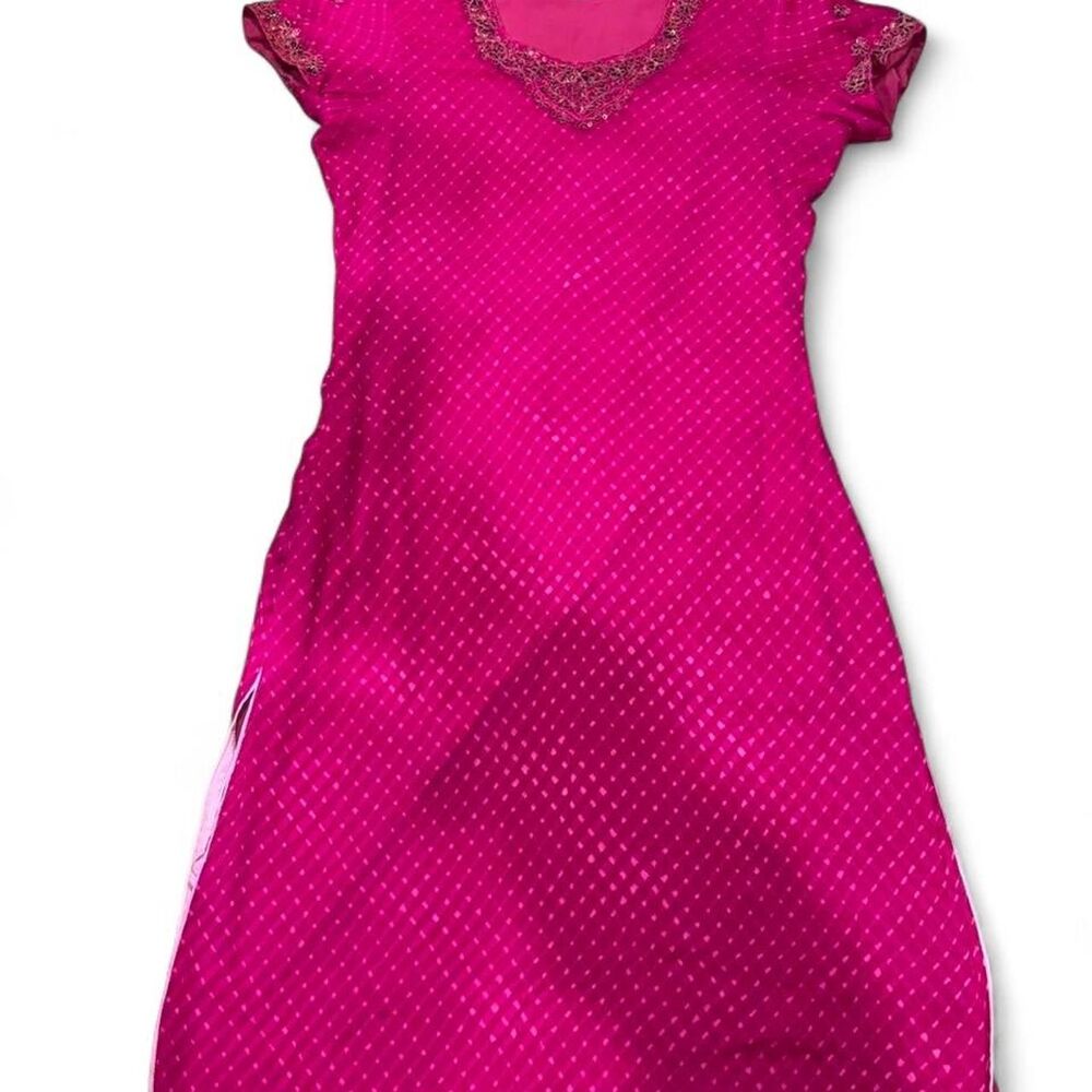 Pink Handmade Kurta and matching dupatta scarf